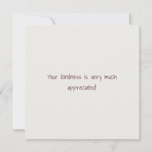 かわいい猫イラストレーション名サンキューカード (裏面)