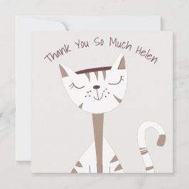 かわいい猫イラストレーション名サンキューカード