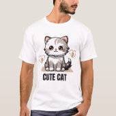 かわいい猫イラストレーション – かわいいデザイン Tシャツ (正面)
