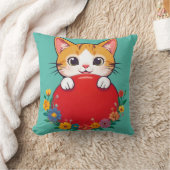 かわいい猫イラストレーション クッション (ブランケット)