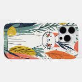 かわいい猫イラストレーション iPhoneケース (裏面横)