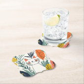 かわいい猫インアガーデンイラストレーション ペーパーコースター (インサイチュ)