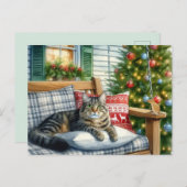 かわいい猫ウソbyクリスマスツリーホリディハガキ ポストカード (正面/裏面)