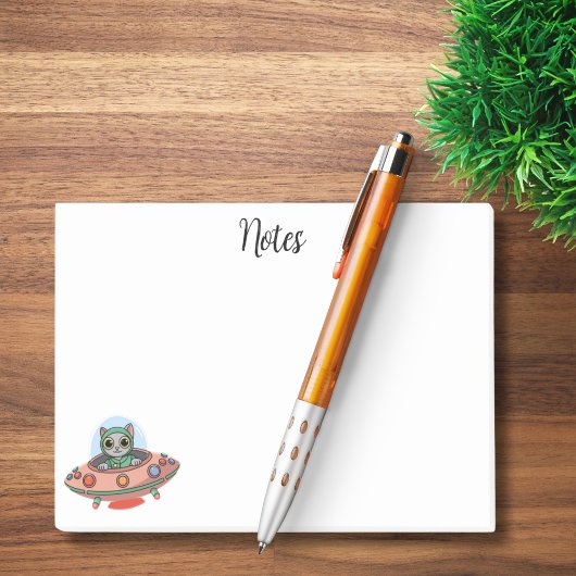 かわいい猫エイリアン&UFO宇宙船名前をカスタムする ポストイット