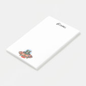 かわいい猫エイリアン&UFO宇宙船名前をカスタムする ポストイット (アングル)