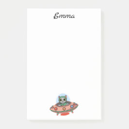 かわいい猫エイリアン&UFO宇宙船名前をカスタムする ポストイット