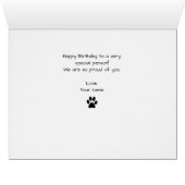 かわいい猫エクストララージ誕生日カード (内部横(下))