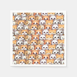 かわいい猫オレンジキッテンpet継ぎ目なしパターン スタンダードカクテルナプキン