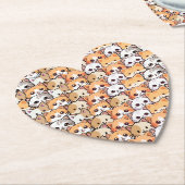 かわいい猫オレンジキッテンpet継ぎ目なしパターン ペーパーコースター (アングル)