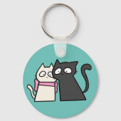 かわいい猫カップルのキーホルダー キーホルダー (正面)