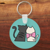 かわいい猫カップルのキーホルダー キーホルダー (裏面)