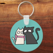 かわいい猫カップルのキーホルダー キーホルダー (正面)