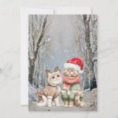 かわいい猫カップルのクリスマスカード シーズンカード (正面)