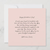 かわいい猫カップルのバレンタインデー シーズンカード (裏面)