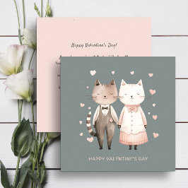 かわいい猫カップルのバレンタインデー シーズンカード