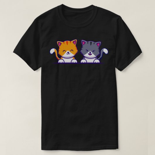 かわいい猫カップルの友人1 Tシャツ (デザイン正面)
