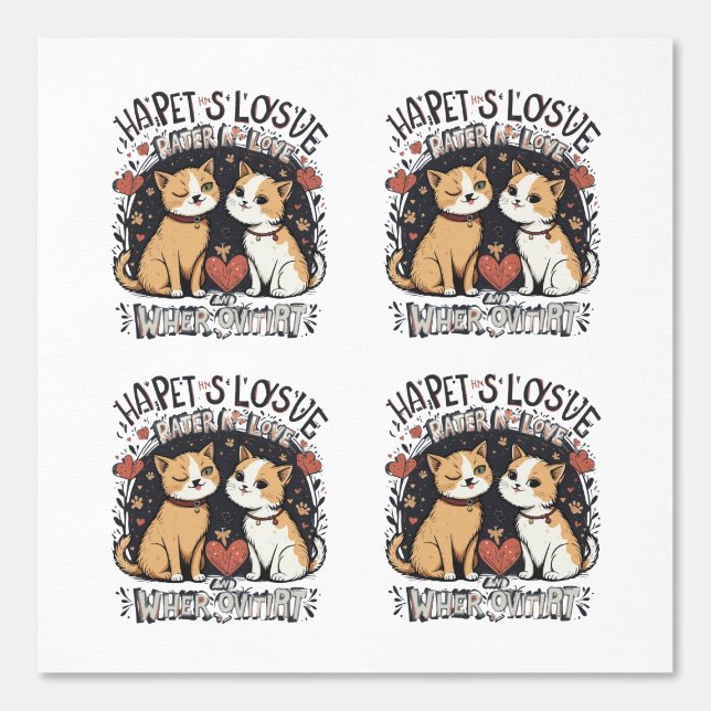 かわいい猫カップル壁紙 – ロマンチックなかわいい子猫 壁紙 (正面)