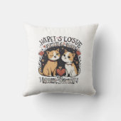 かわいい猫カップル枕ロマンチックな子猫ホームデコール クッション (裏面)