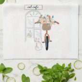 かわいい猫カフェキッチンハンドタオル キッチンタオル (折り畳み)