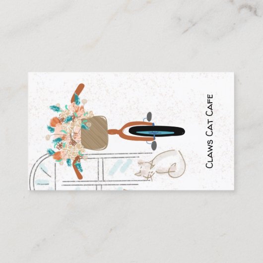 かわいい猫カフェ喫茶店 名刺 (裏面)