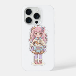 かわいい猫カフェ アニメガール ちび iPhoneケース iPhone 15 Proケース