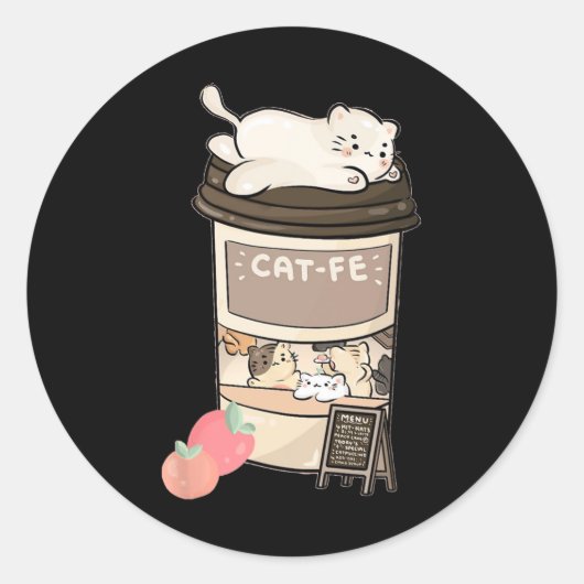 かわいい猫カフェ ラウンドシール (正面)