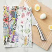 かわいい猫カラフルのキッチンタオル キッチンタオル (四つ折り)