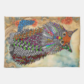 かわいい猫カラフルフローラキッチンタオル キッチンタオル (横)