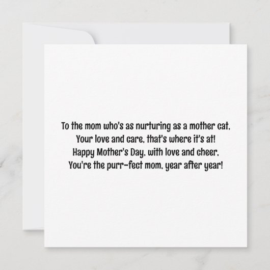 かわいい猫カラフル母の水彩母の日 カード (裏面)