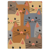 かわいい猫カラフル猫顔コラージュ クリップボード (裏面)