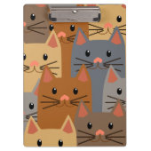 かわいい猫カラフル猫顔コラージュ クリップボード (正面)