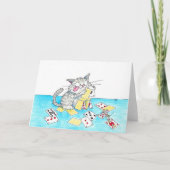 かわいい猫カードお城あいさつカード カード (正面)