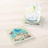 かわいい猫ガラスコースター ガラスコースター (アングル)