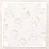 かわいい猫ガラスコースター ガラスコースター (裏面)