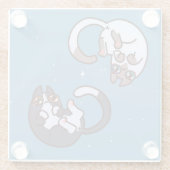 かわいい猫ガラスコースター ガラスコースター (裏面)