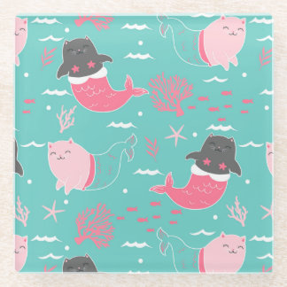 かわいい猫ガラスコースター ガラスコースター