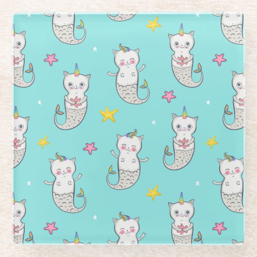 かわいい猫ガラスコースター ガラスコースター (正面)