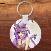 かわいい猫ガールキーチェーン キーホルダー (正面)