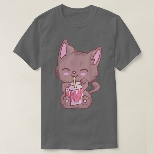 かわいい猫ガールズアニメストロベリーミルクM Tシャツ (デザイン正面)