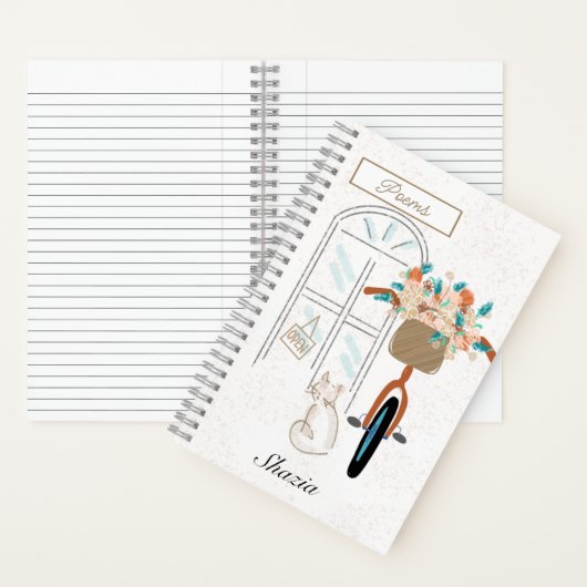 かわいい猫ガールズカスタム詩 ノートブック (内側)