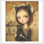 かわいい猫ガール大型カーデカールシール シール (シート)