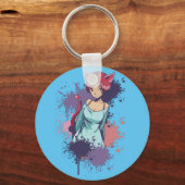 かわいい猫ガール キーホルダー (正面)