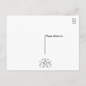 かわいい猫キスをするたち白黒結婚ズ ポストカード (裏面)