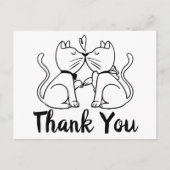 かわいい猫キスをするたち白黒結婚ズ ポストカード (正面)