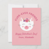 かわいい猫キッズキッズバレンタイン教室 ノートカード (正面)