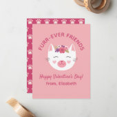 かわいい猫キッズキッズバレンタイン教室 ノートカード (正面/裏面インサイチュ)