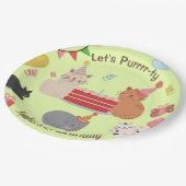 かわいい猫キッズ誕生日パーティー ペーパープレート (アングル)