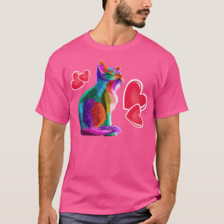 かわいい猫ギフト子ネコ好きカラフル子ネコ採用 Tシャツ