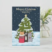 かわいい猫クリスマスキャロルシンガーホリデーパーティー 招待状 (スタンド正面)