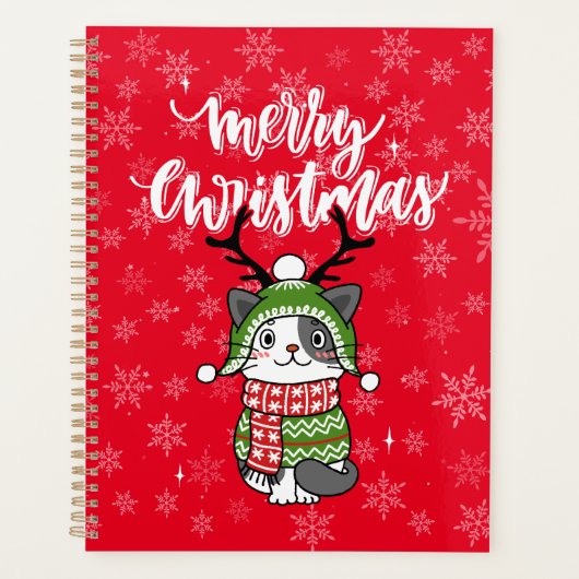 かわいい猫クリスマスストッキング詰め込み職人ガロール プランナー手帳 (正面)